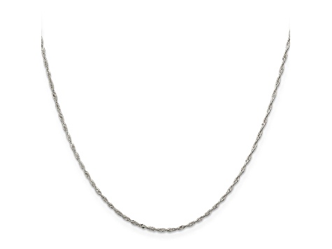 Sterling Silver 1.4mm Singapore Chain with 4-inch Extension Necklace