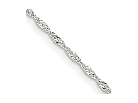 Sterling Silver 1.4mm Singapore Chain with 4-inch Extension Necklace