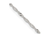 Sterling Silver 1.4mm Singapore Chain with 4-inch Extension Necklace
