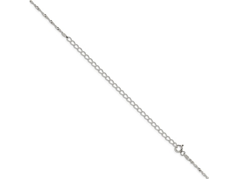 Sterling Silver 1.4mm Singapore Chain with 4-inch Extension Necklace