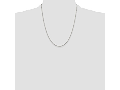 Sterling Silver 1.4mm Singapore Chain with 4-inch Extension Necklace