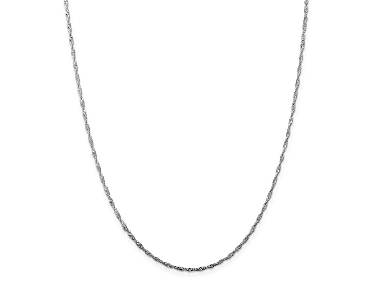 Rhodium Over Sterling Silver 1.75mm Singapore Chain