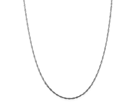 Rhodium Over Sterling Silver 1.75mm Singapore Chain