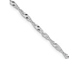 Rhodium Over Sterling Silver 1.75mm Singapore Chain