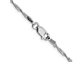 Rhodium Over Sterling Silver 1.75mm Singapore Chain