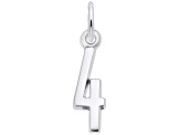 Silver Number 4 Charm