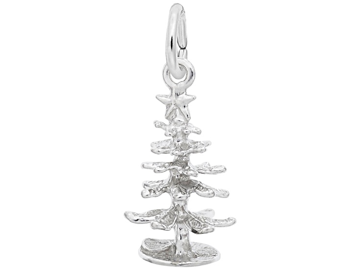 Silver Christmas Tree Charm