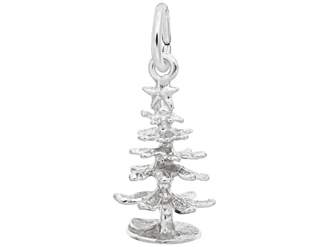Silver Christmas Tree Charm