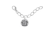 Rhodium Over Sterling Silver Piece Of My Heart Bracelet Set Measures 7inch