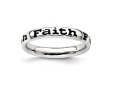 Sterling Silver Stackable Expressions Expressions Polished Enameled Faith Ring