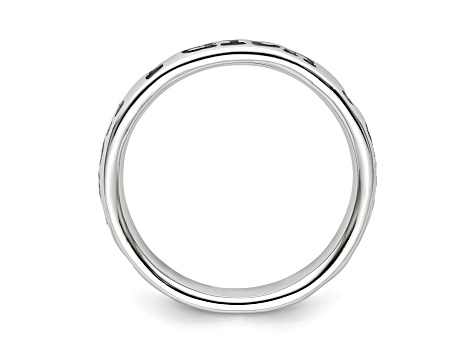 Sterling Silver Stackable Expressions Expressions Polished Enameled Faith Ring