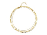 Sterling Statements 14K Yellow Gold Over Sterling Silver Double Layered Chain Anklet