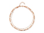 Sterling Statements 14K Rose Gold Over Sterling Silver Double Layered Chain Anklet