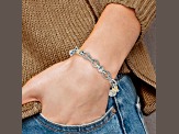 Sterling Silver with 14K Yellow Gold Over Sterling Silver Accent Oxidized 7.5-inch Link Bracelet