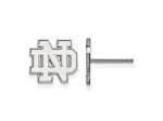 Rhodium Over Sterling Silver LogoArt University of Notre Dame Extra Small Post Earrings