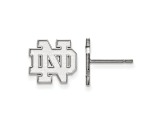 Rhodium Over Sterling Silver LogoArt University of Notre Dame Extra Small Post Earrings