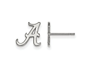 Rhodium Over Sterling Silver  LogoArt University of Alabama Extra Small Post Earrings