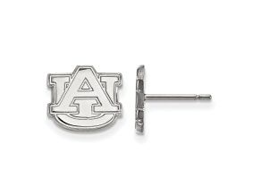 Rhodium Over Sterling Silver  LogoArt Auburn University Extra Small Post Earrings