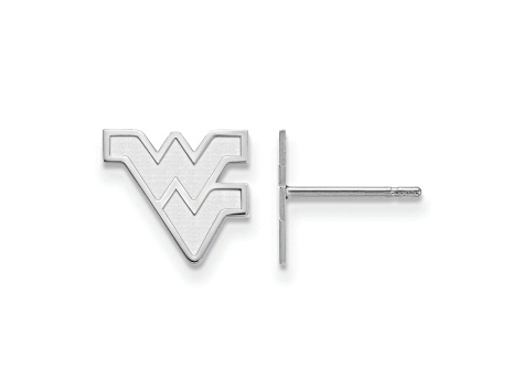 Rhodium Over Sterling Silver  LogoArt West Virginia University Extra Small Post Earrings