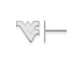 Rhodium Over Sterling Silver  LogoArt West Virginia University Extra Small Post Earrings