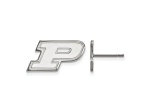 Rhodium Over Sterling Silver  LogoArt Purdue University Extra Small Post Earrings