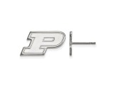 Rhodium Over Sterling Silver  LogoArt Purdue University Extra Small Post Earrings