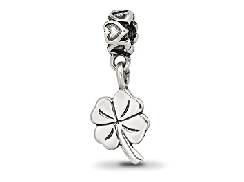 Picture of Sterling Silver 4-leaf Clover Dangle Bead