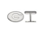 Rhodium Over Sterling Silver LogoArt University of Georgia Cuff Links