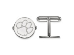 Rhodium Over Sterling Silver LogoArt Clemson University Cuff Links