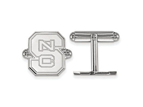 Rhodium Over Sterling Silver LogoArt North Carolina State U. Cuff Links