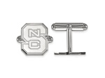 Rhodium Over Sterling Silver LogoArt North Carolina State U. Cuff Links