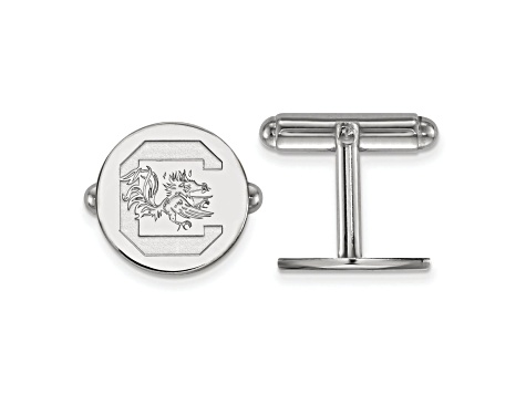 Rhodium Over Sterling Silver LogoArt University of South Carolina Cuff Links