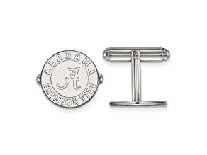 Rhodium Over Sterling Silver LogoArt University of Alabama Cuff Links
