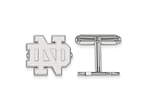 Rhodium Over Sterling Silver LogoArt University of Notre Dame Cuff Links