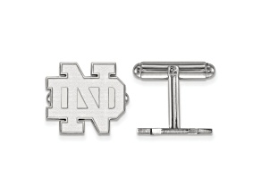 Rhodium Over Sterling Silver LogoArt University of Notre Dame Cuff Links