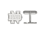 Rhodium Over Sterling Silver LogoArt University of Notre Dame Cuff Links