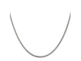Sterling Silver 2mm Box Chain with 2-inch Extension Necklace