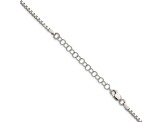 Sterling Silver 2mm Box Chain with 2-inch Extension Necklace