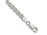 Sterling Silver 3.75mm Rounded Byzantine Chain Bracelet