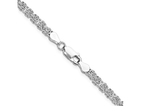 Sterling Silver 3.75mm Rounded Byzantine Chain Bracelet