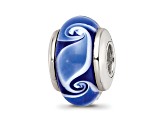 Sterling Silver Blue Hand-blown Glass Bead