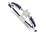 Stainless Steel MLB LogoArt Houston Astros Adjustable Cord Bracelet
