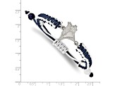 Stainless Steel MLB LogoArt Toronto Blue Jays Adjustable Cord Bracelet