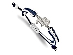 Stainless Steel MLB LogoArt Tampa Bay Rays Adjustable Cord Bracelet
