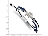 Stainless Steel MLB LogoArt Tampa Bay Rays Adjustable Cord Bracelet