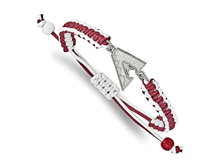 Stainless Steel MLB LogoArt Arizona Diamondbacks Adjustable Cord Bracelet