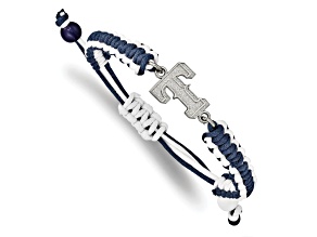 Stainless Steel MLB LogoArt Texas Rangers T Adjustable Cord Bracelet