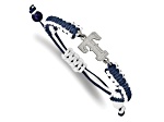 Stainless Steel MLB LogoArt Texas Rangers T Adjustable Cord Bracelet