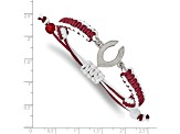 Stainless Steel MLB LogoArt Cincinnati Reds Adjustable Cord Bracelet