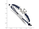 Stainless Steel MLB LogoArt Kansas City Royals Adjustable Cord Bracelet